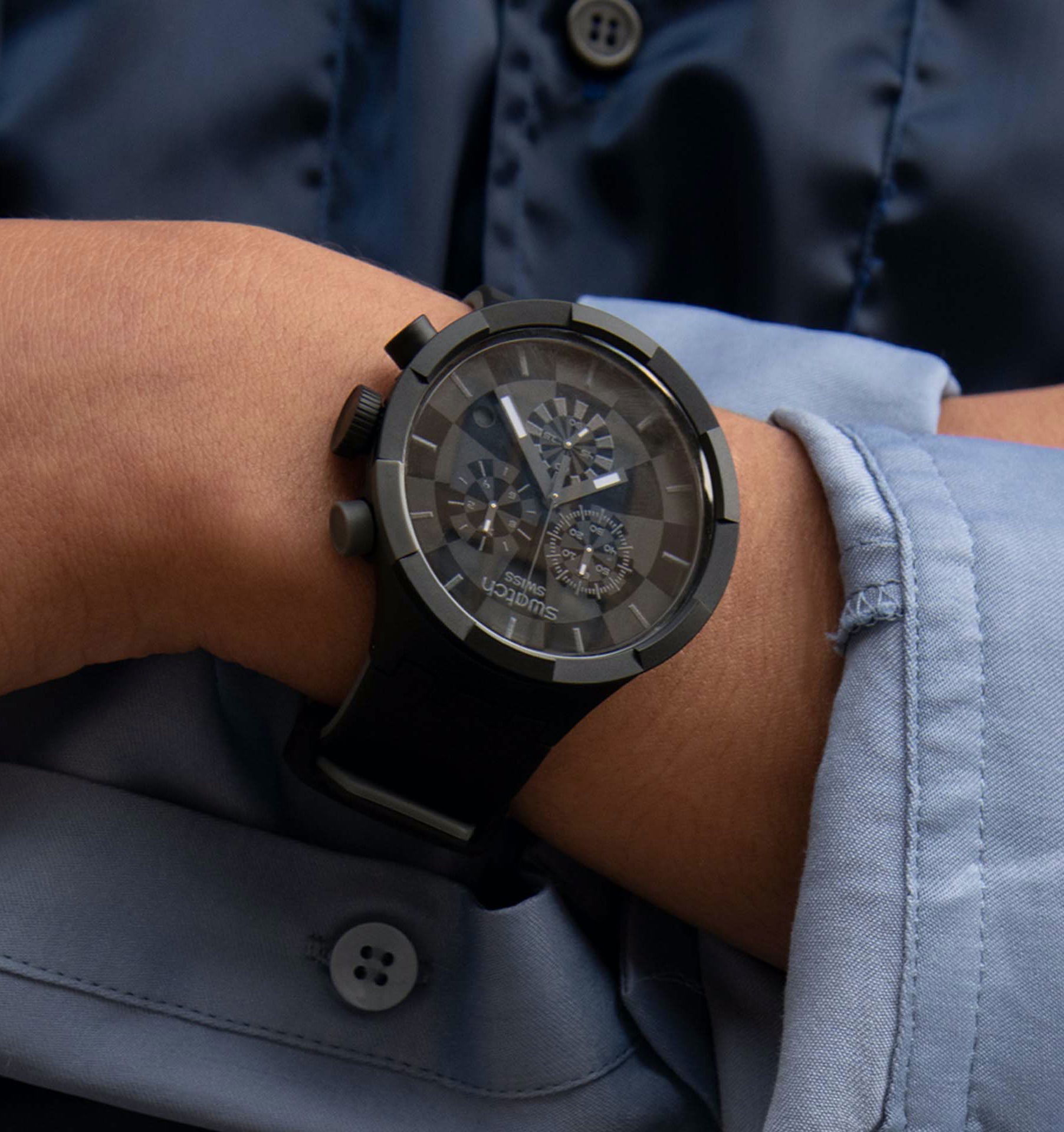 Swatch Sb02b400 Checkpoint Black Erkek Kol Saati