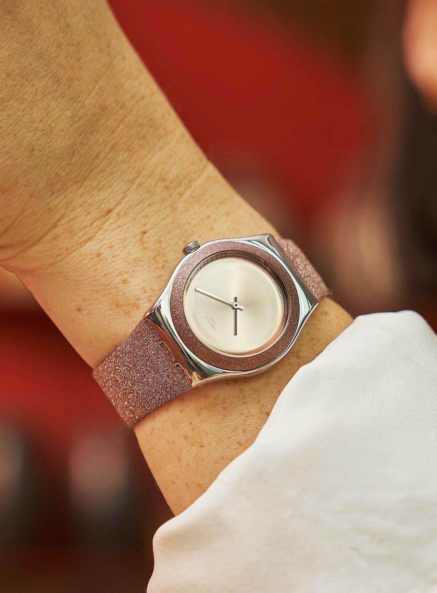 Swatch Yls220 Rose Sparkle Kadın Kol Saati