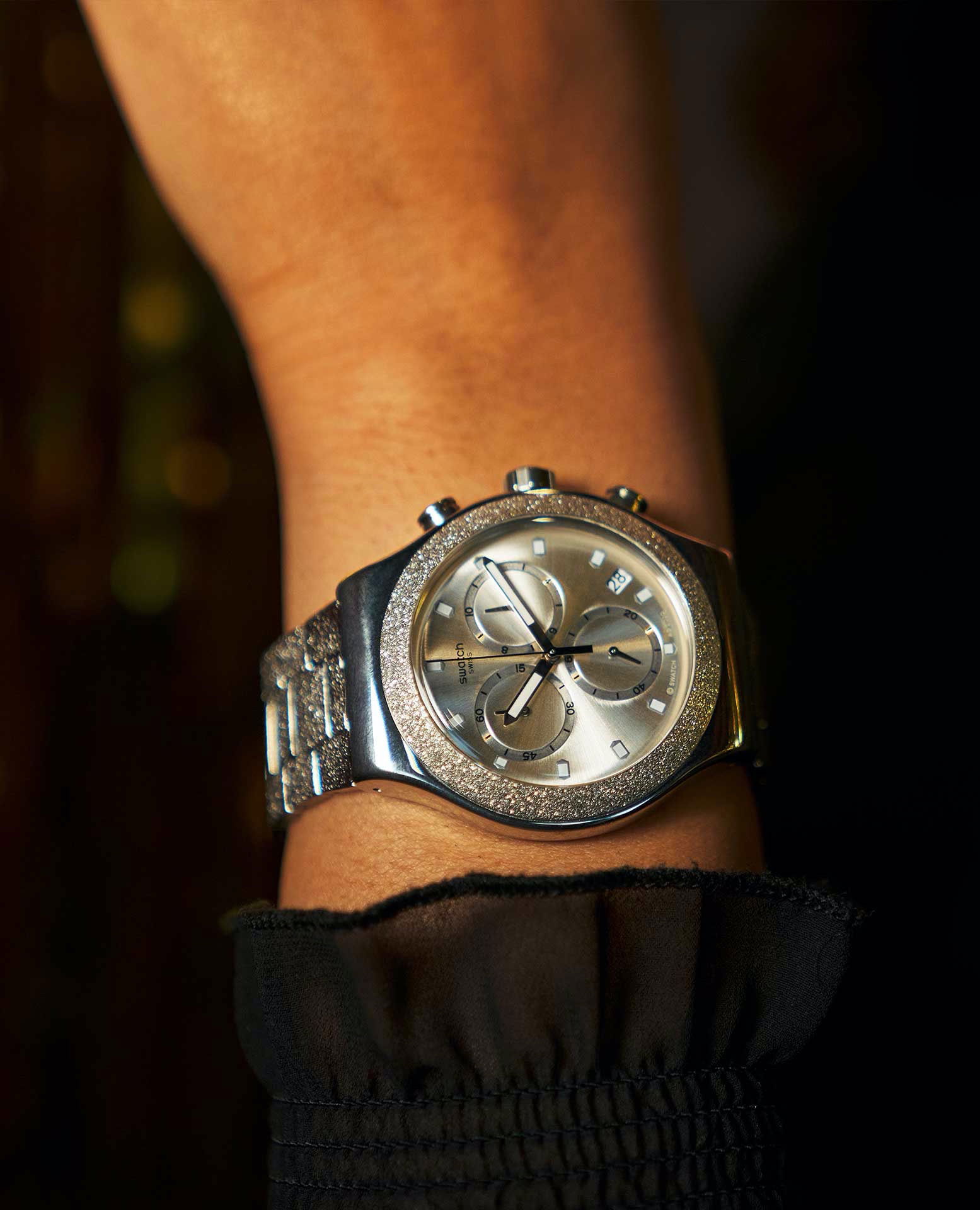 Swatch Yvs472g SILVER EXPLOSION Kol Saati