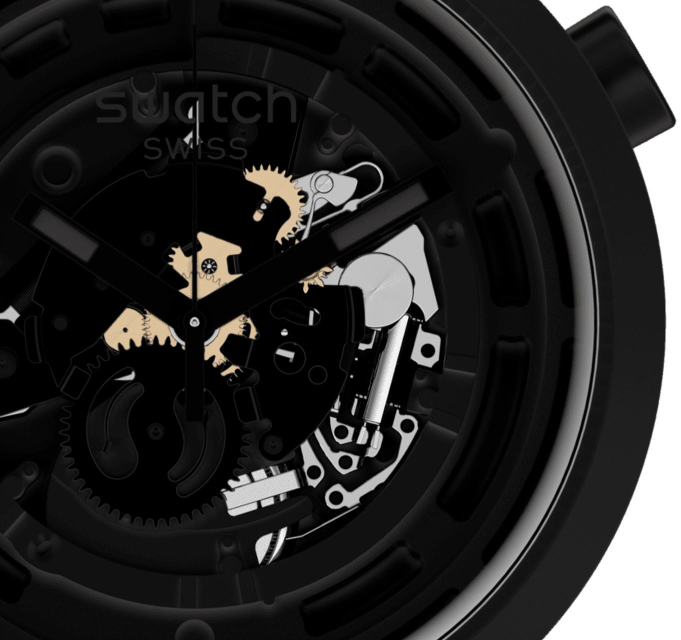 Swatch Sb03b100 C-Black Big Bold Ceramic Kol Saati