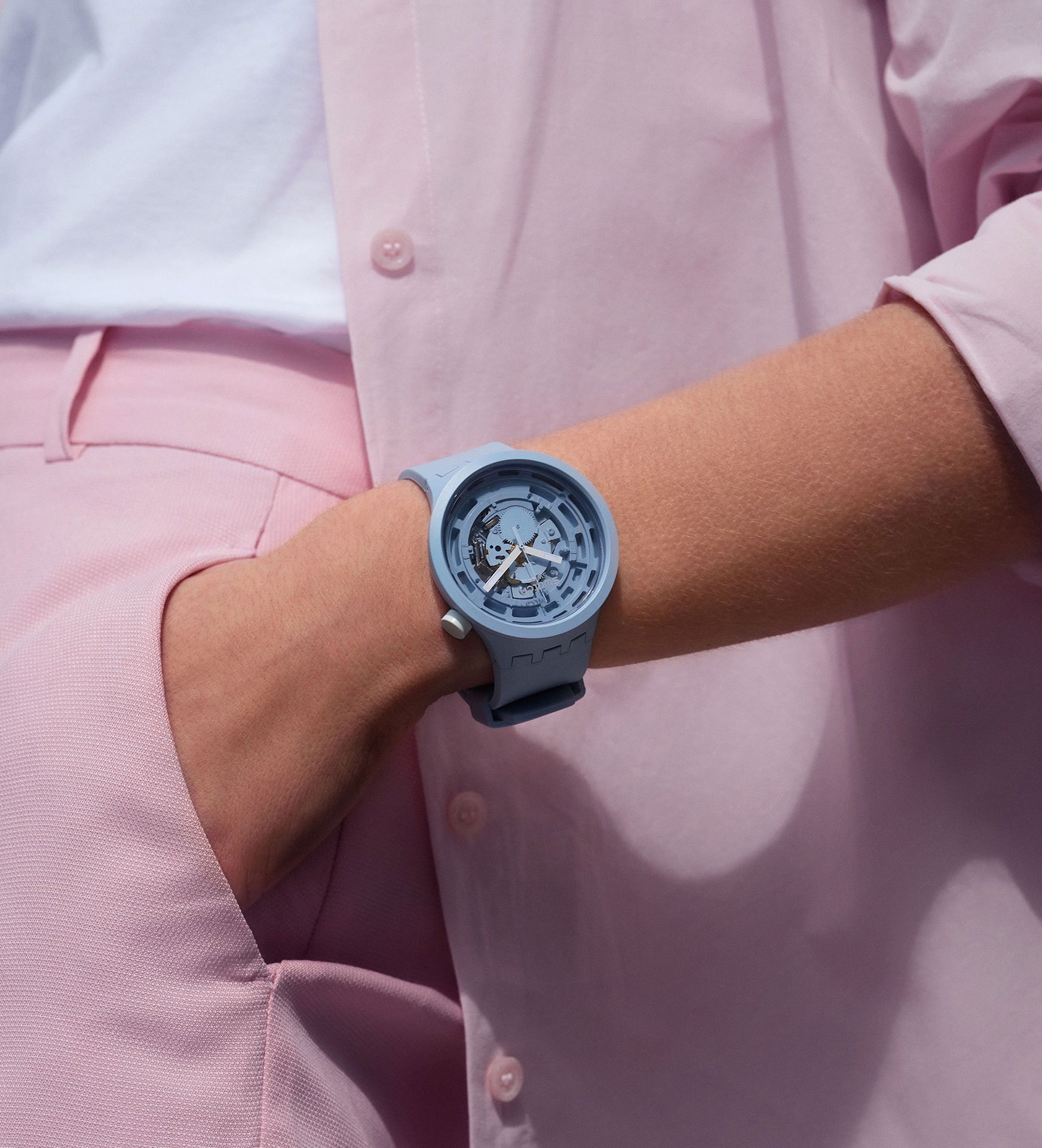 Swatch Sb03n100 C-BLUE Big Bold Ceramic