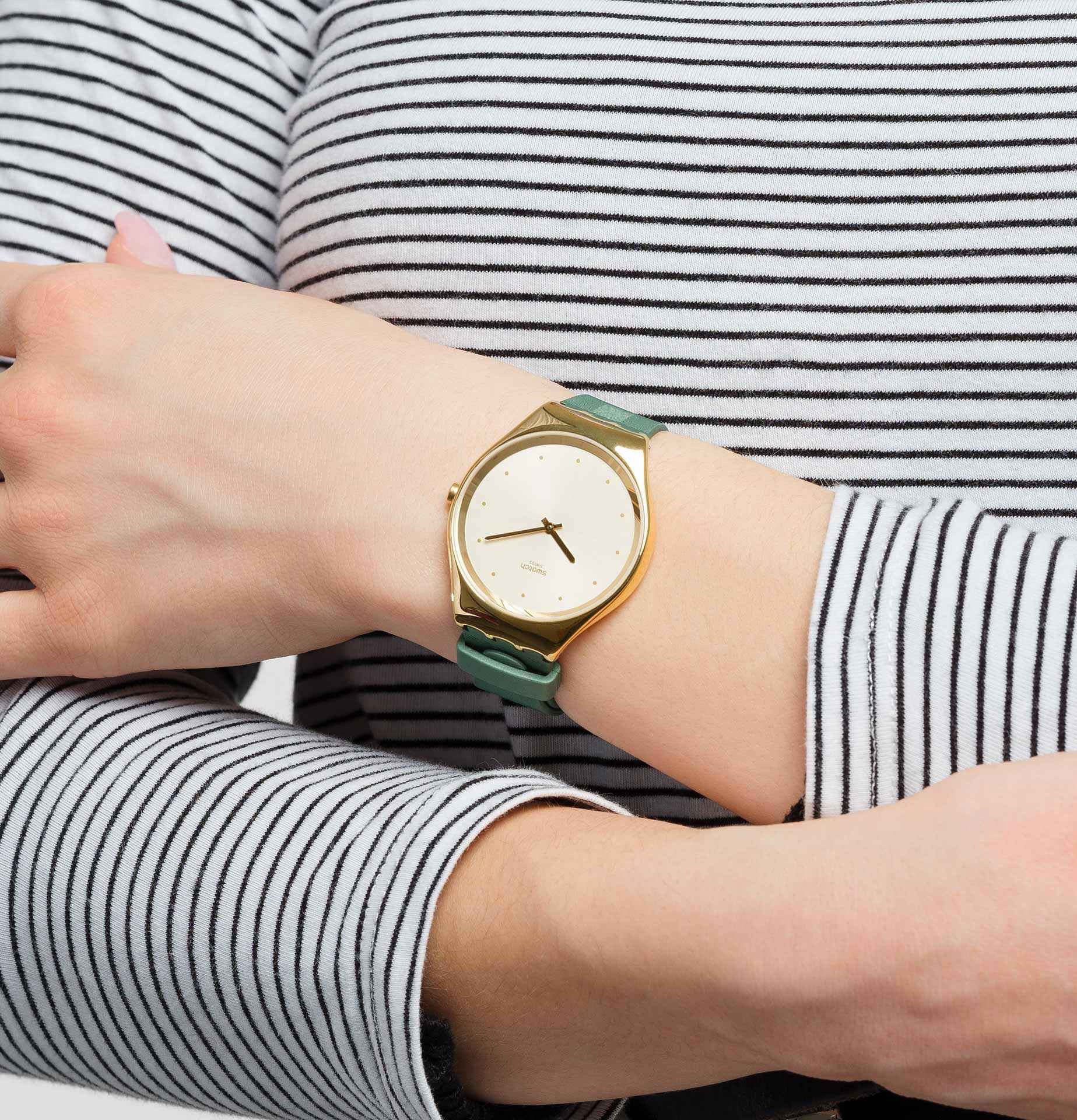 Swatch Syxg113 GREEN MOIRE Kol Saati