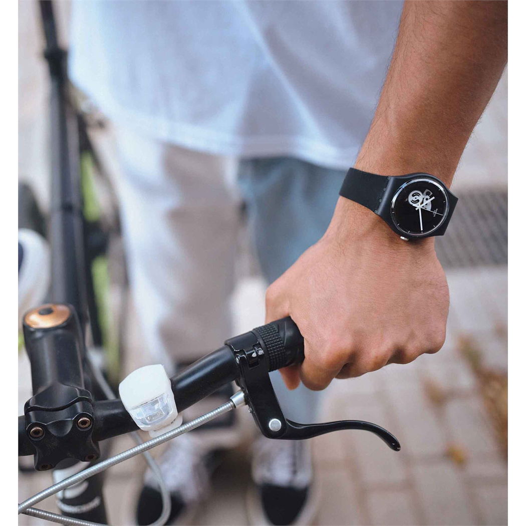 Swatch So32b107 LIVE TIME BLACK Kol Saati