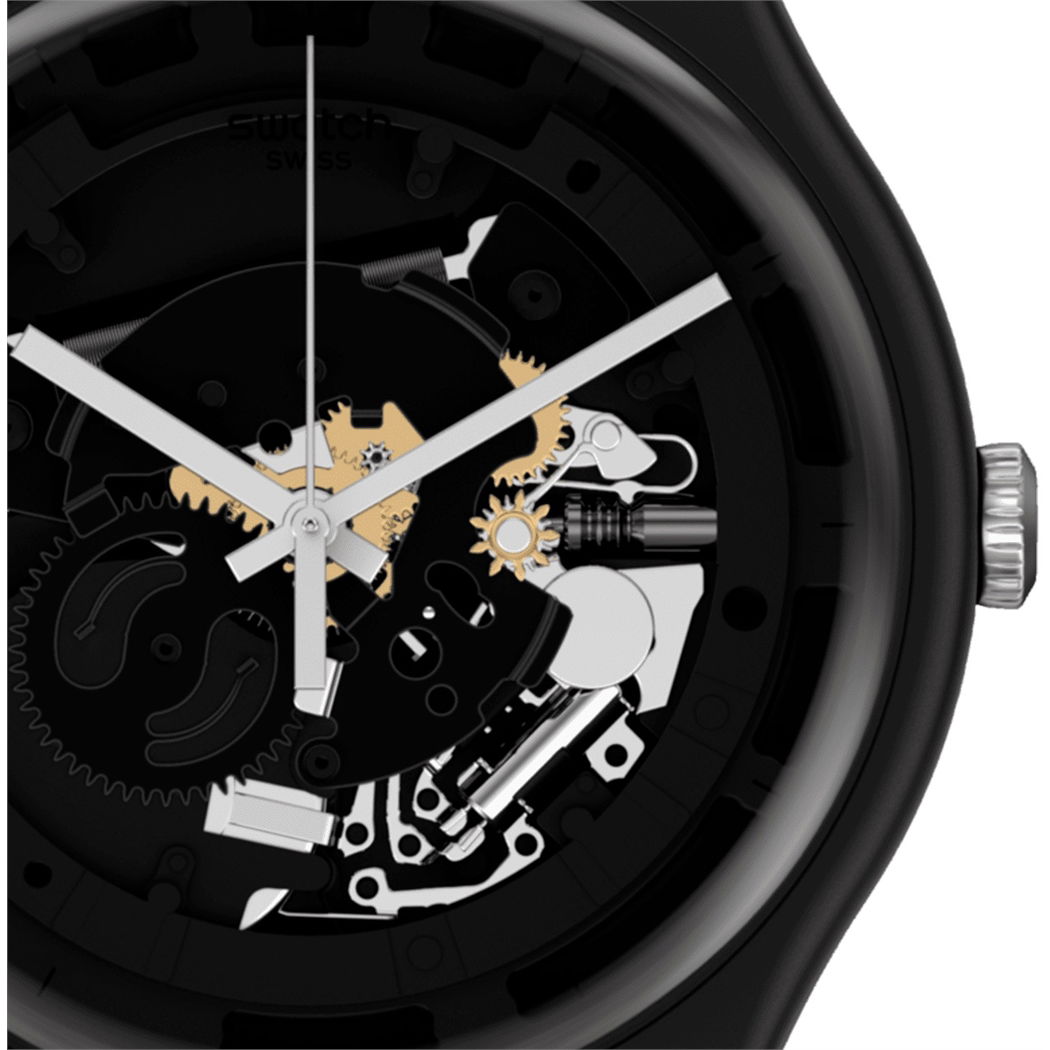 Swatch So32b108 SPOT TIME BLACK Kol Saati