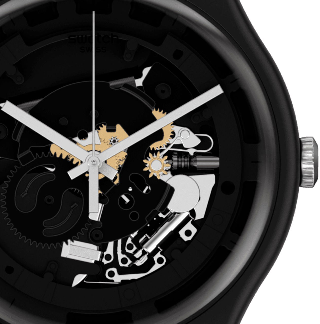 Swatch So32b108 SPOT TIME BLACK Kol Saati