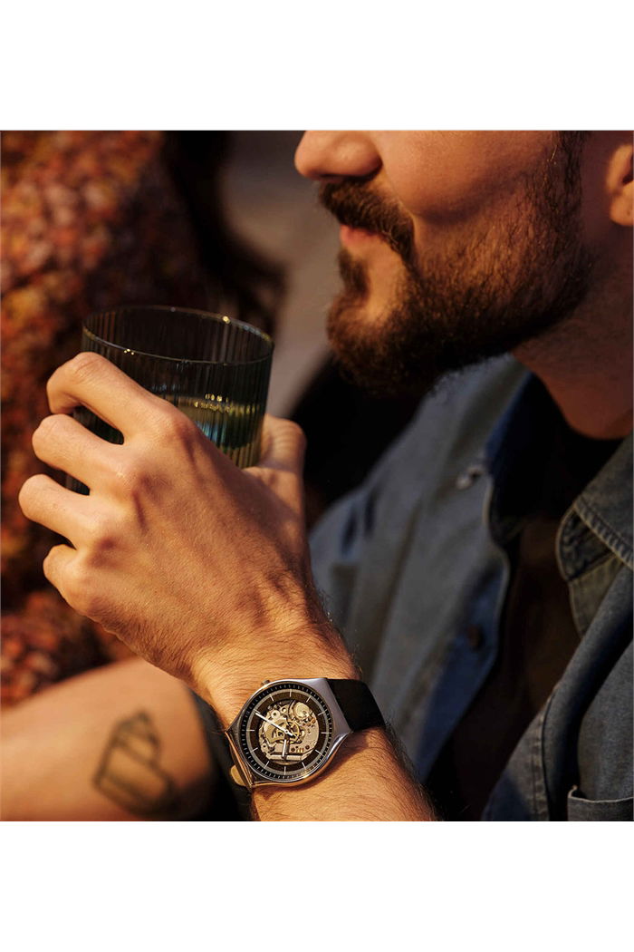 Swatch Ss07s115 BLACK SKELETON Kol Saati