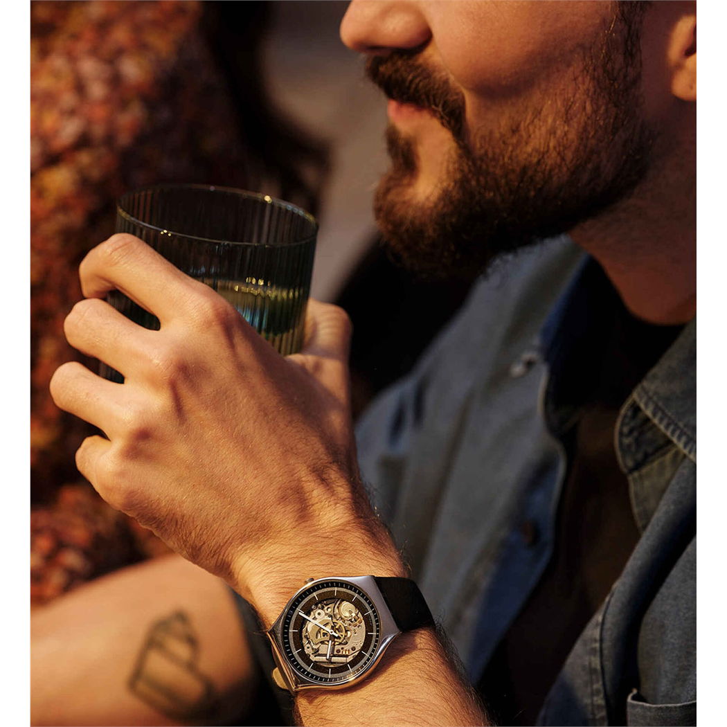 Swatch Ss07s115 BLACK SKELETON Kol Saati