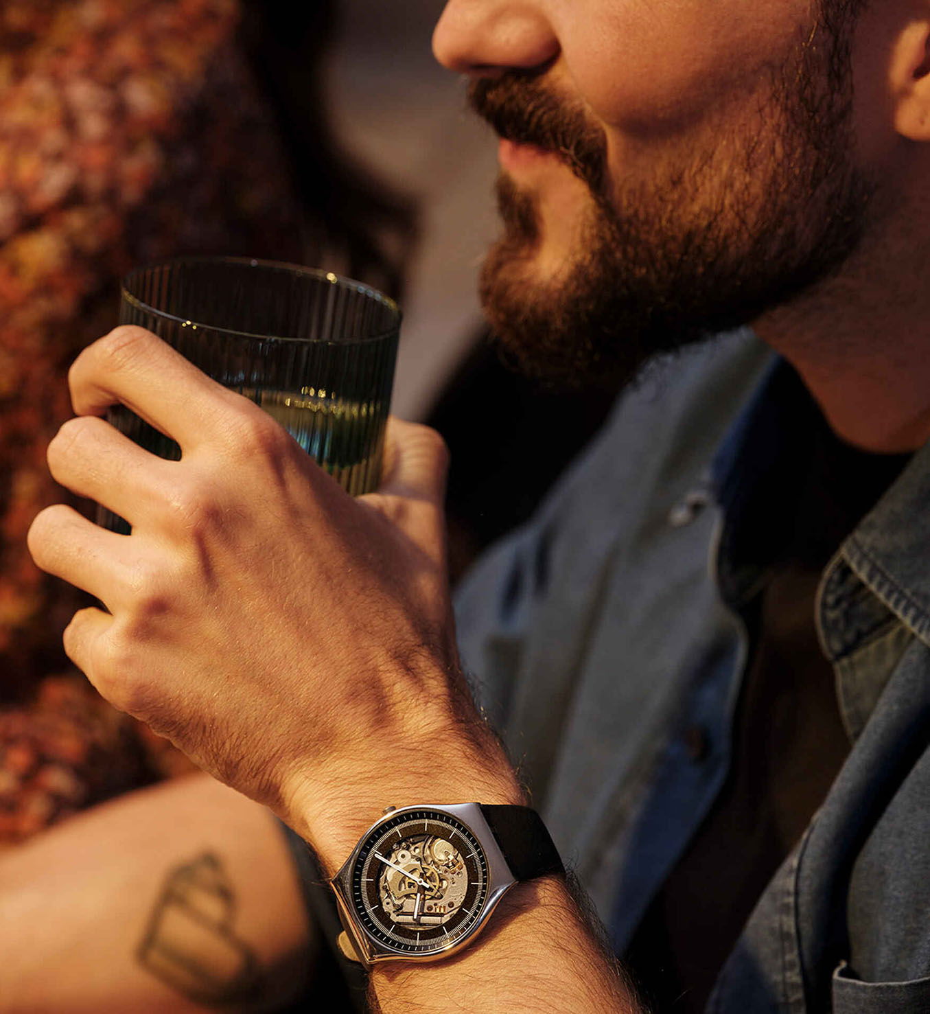 Swatch Ss07s115 BLACK SKELETON Kol Saati