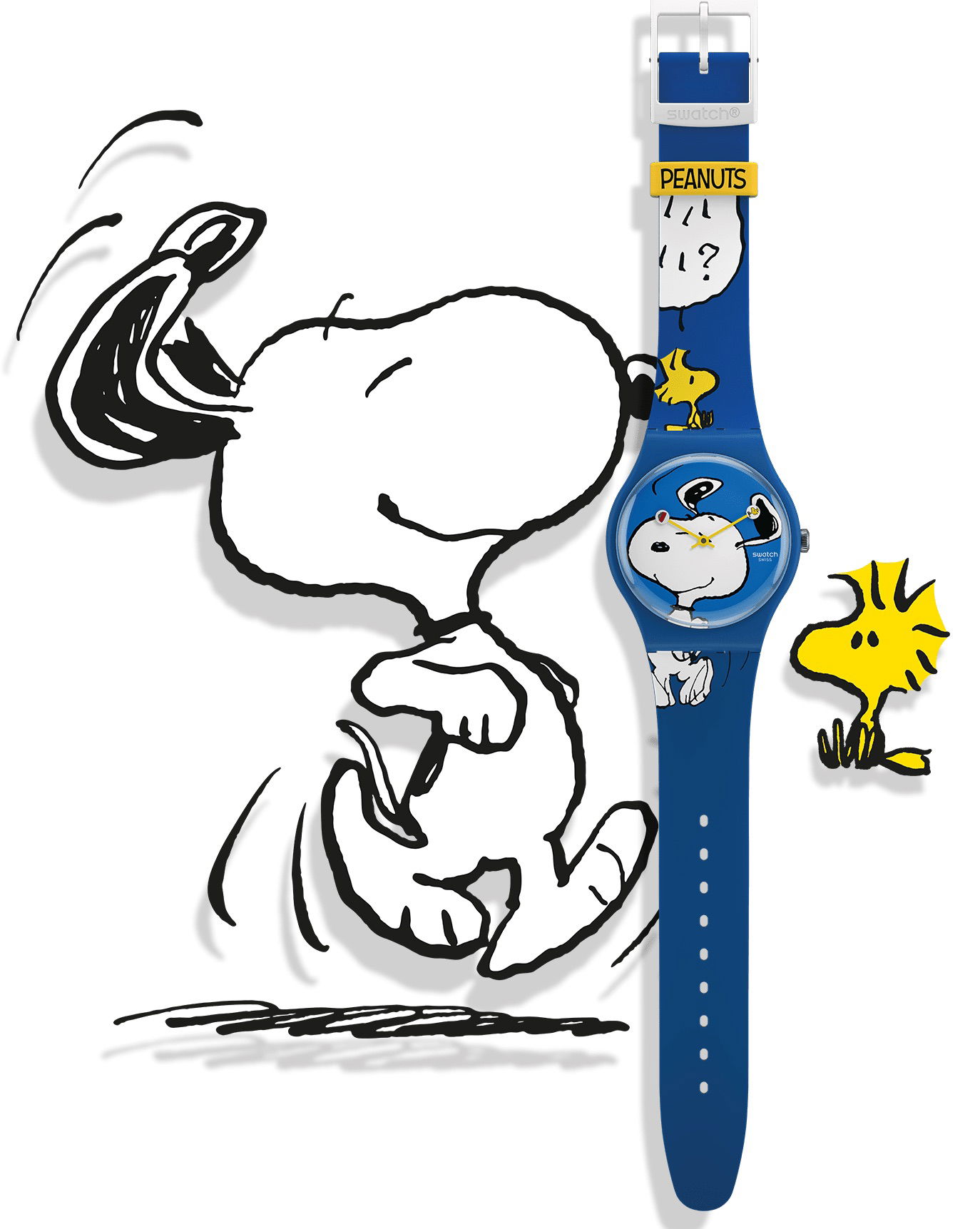 Swatch So29z106 PEANUTS HEE HEE HEE Kol Saati