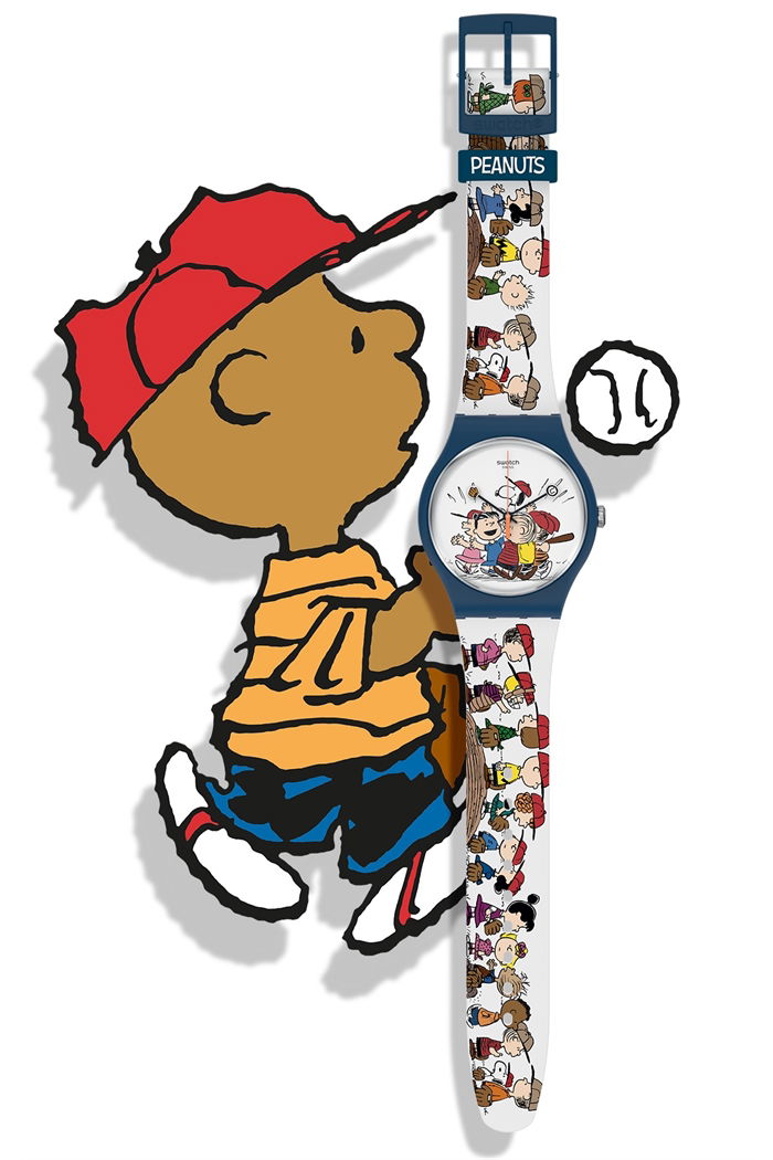 Swatch So29z107 PEANUTS FIRST BASE Kol Saati