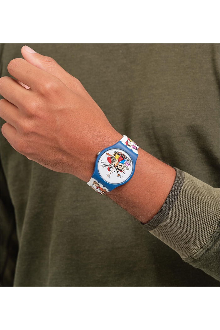 Swatch So29z107 PEANUTS FIRST BASE Kol Saati