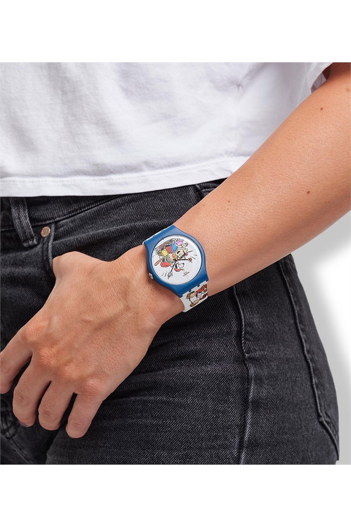 Swatch So29z107 PEANUTS FIRST BASE Kol Saati