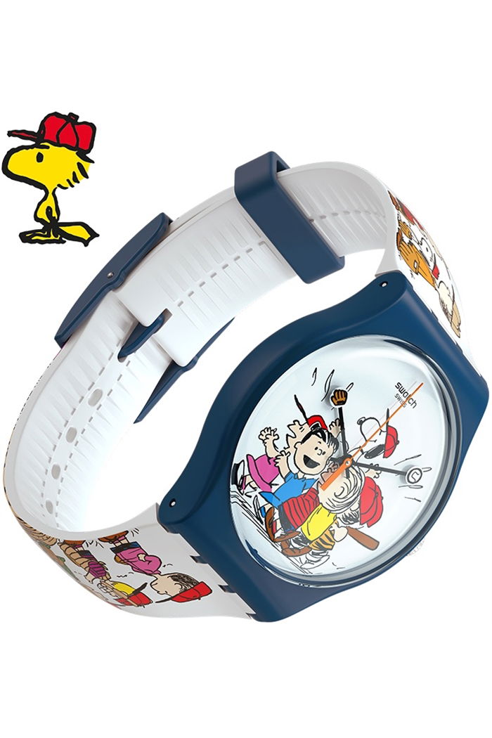 Swatch So29z107 PEANUTS FIRST BASE Kol Saati