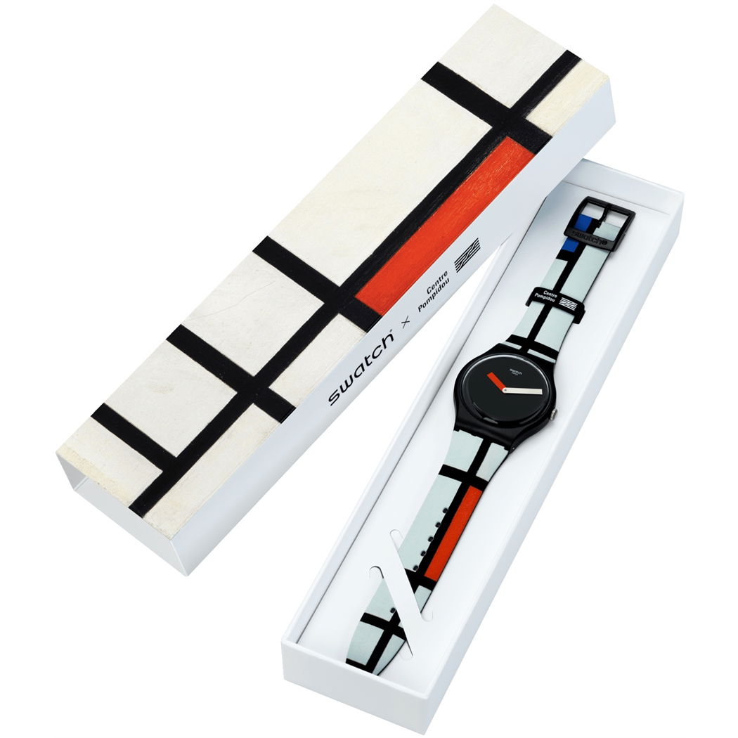 Swatch Suoz344 RED, BLUE AND WHITE, BY PIET MONDRIAN