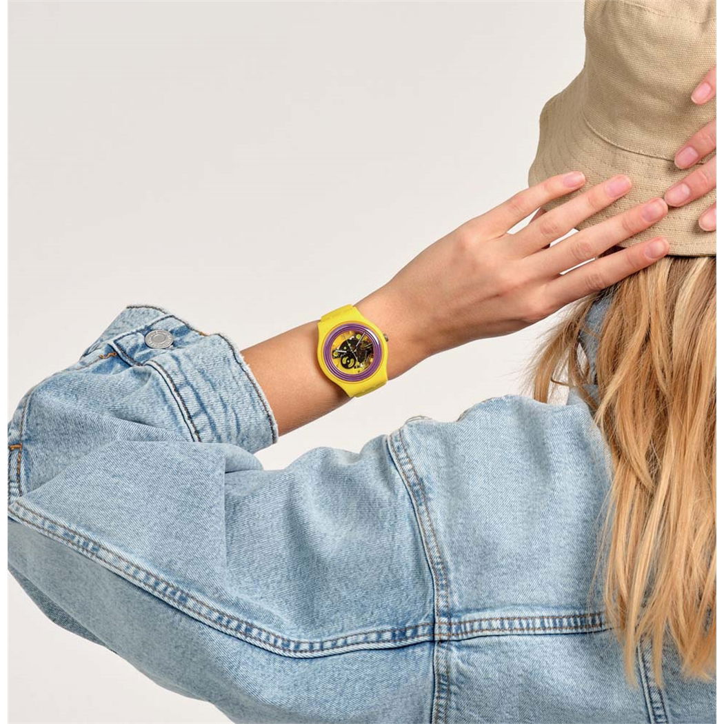Swatch So29j100 PURPLE RINGS YELLOW