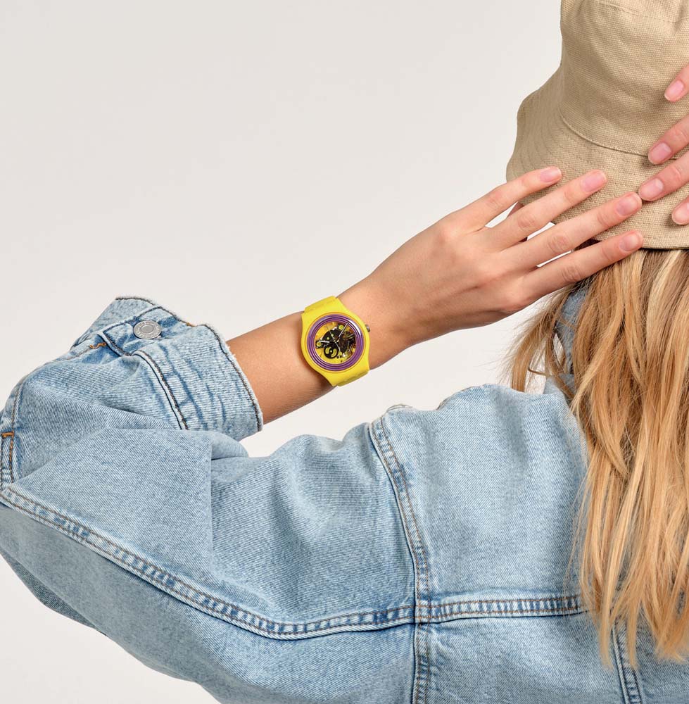 Swatch So29j100 PURPLE RINGS YELLOW