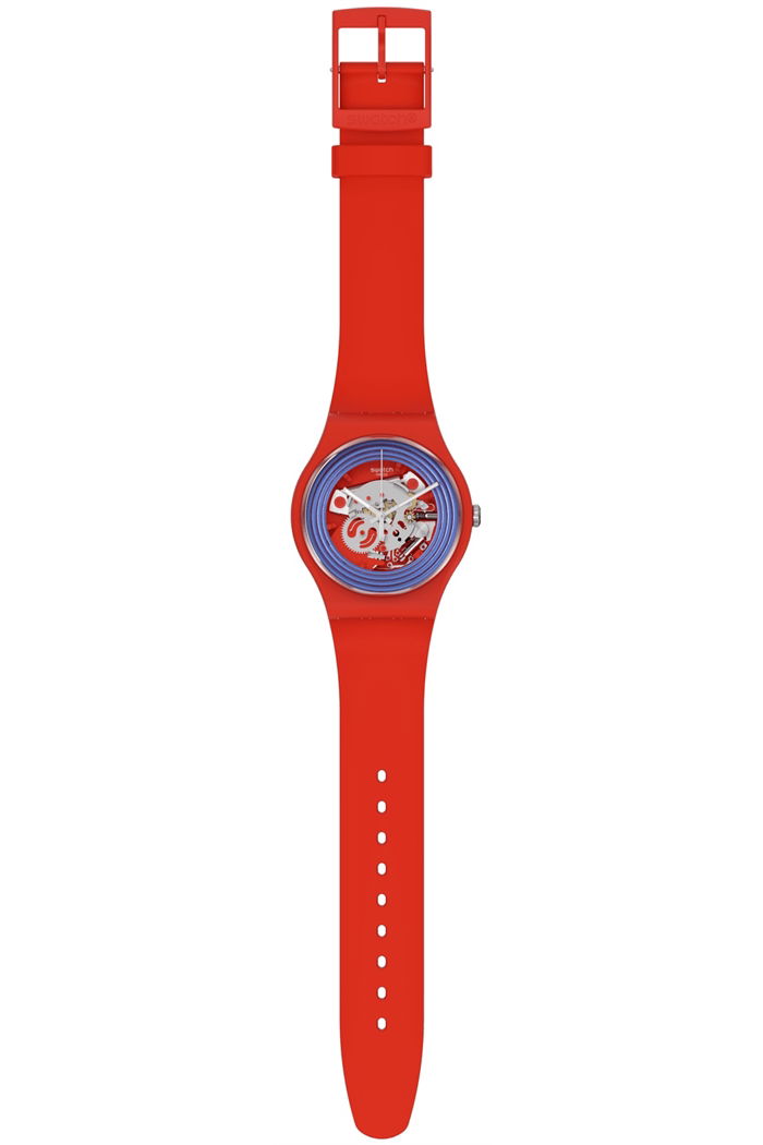 Swatch So29r103 BLUE RINGS RED