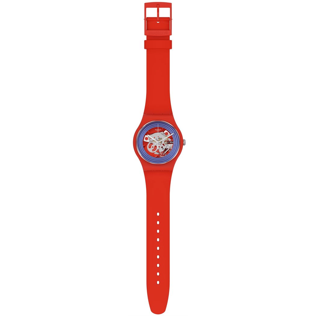 Swatch So29r103 BLUE RINGS RED
