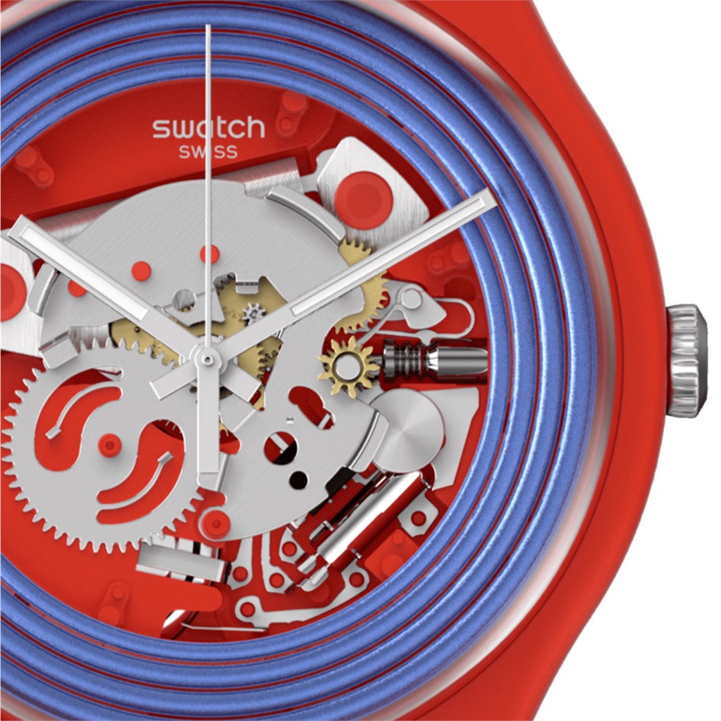 Swatch So29r103 BLUE RINGS RED