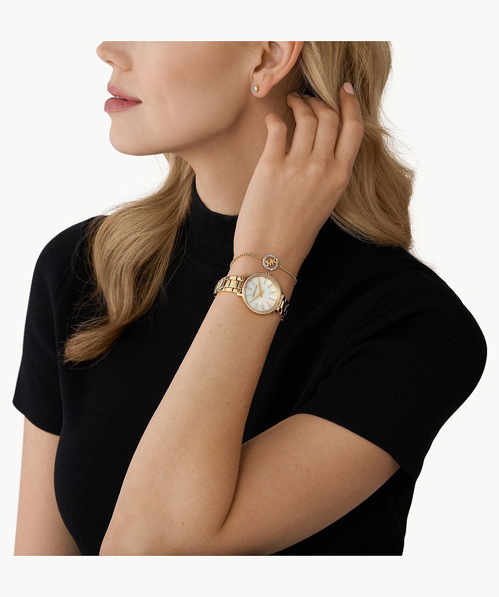 Michael Kors Mk1065set Kadın Saat Bileklik Ve Küpe Set