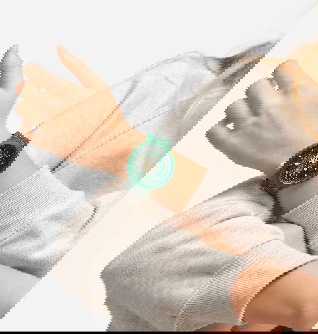 Swatch Sb05g104 CAMOFLOWER GREEN Kol Saati