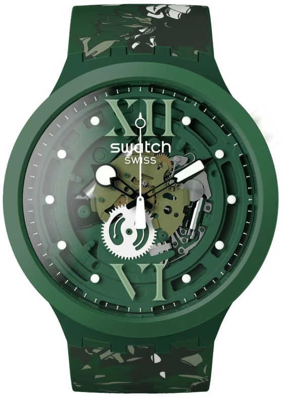 Swatch Sb05g104 CAMOFLOWER GREEN Kol Saati