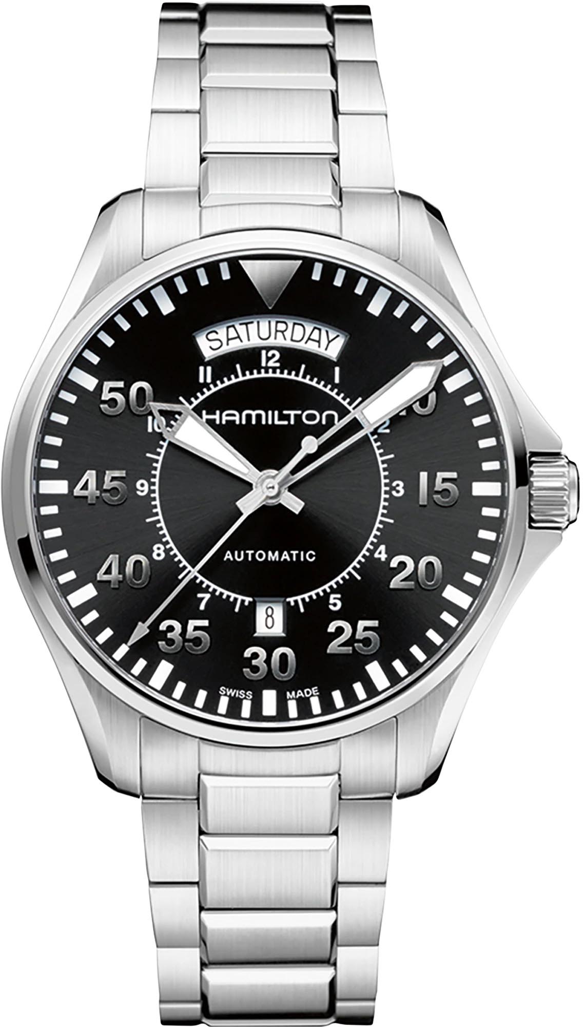 Hamilton H64615135 Khaki Aviation Pilot Day Date Auto 42mm Erkek Kol Saati
