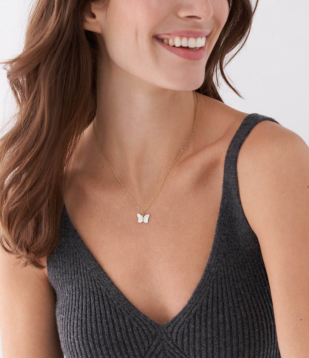 Fossil Jf04424-710 Kadın Kelebekli Kolye