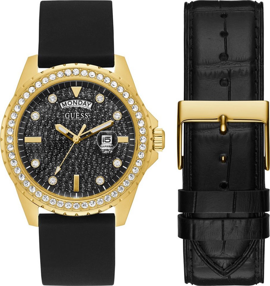 Guess Gugw0297g1 Deri Silikon Çift Kordonlu Kol Saati