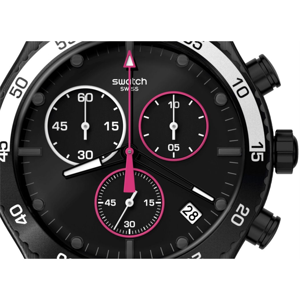Swatch Yvb413 MAGENTA AT NIGHT Erkek Kol Saati