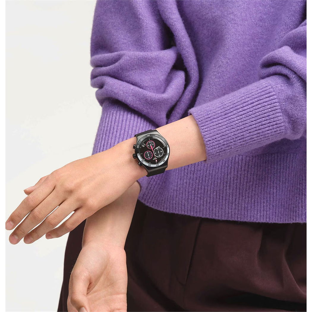 Swatch Yvb413 MAGENTA AT NIGHT Erkek Kol Saati