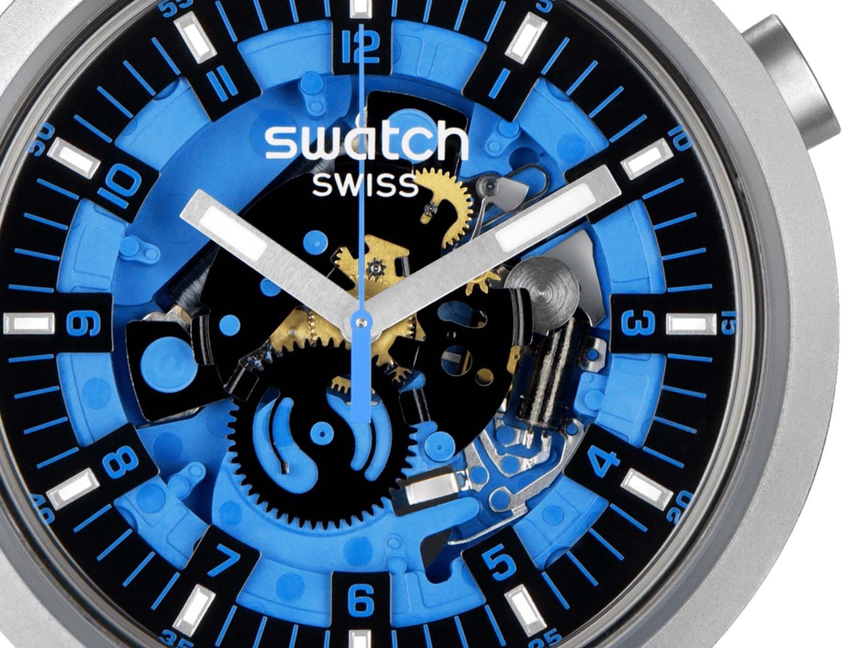 Swatch Big Bold Irony Sb07s106 Azure Blue Daze Erkek Kol Saati