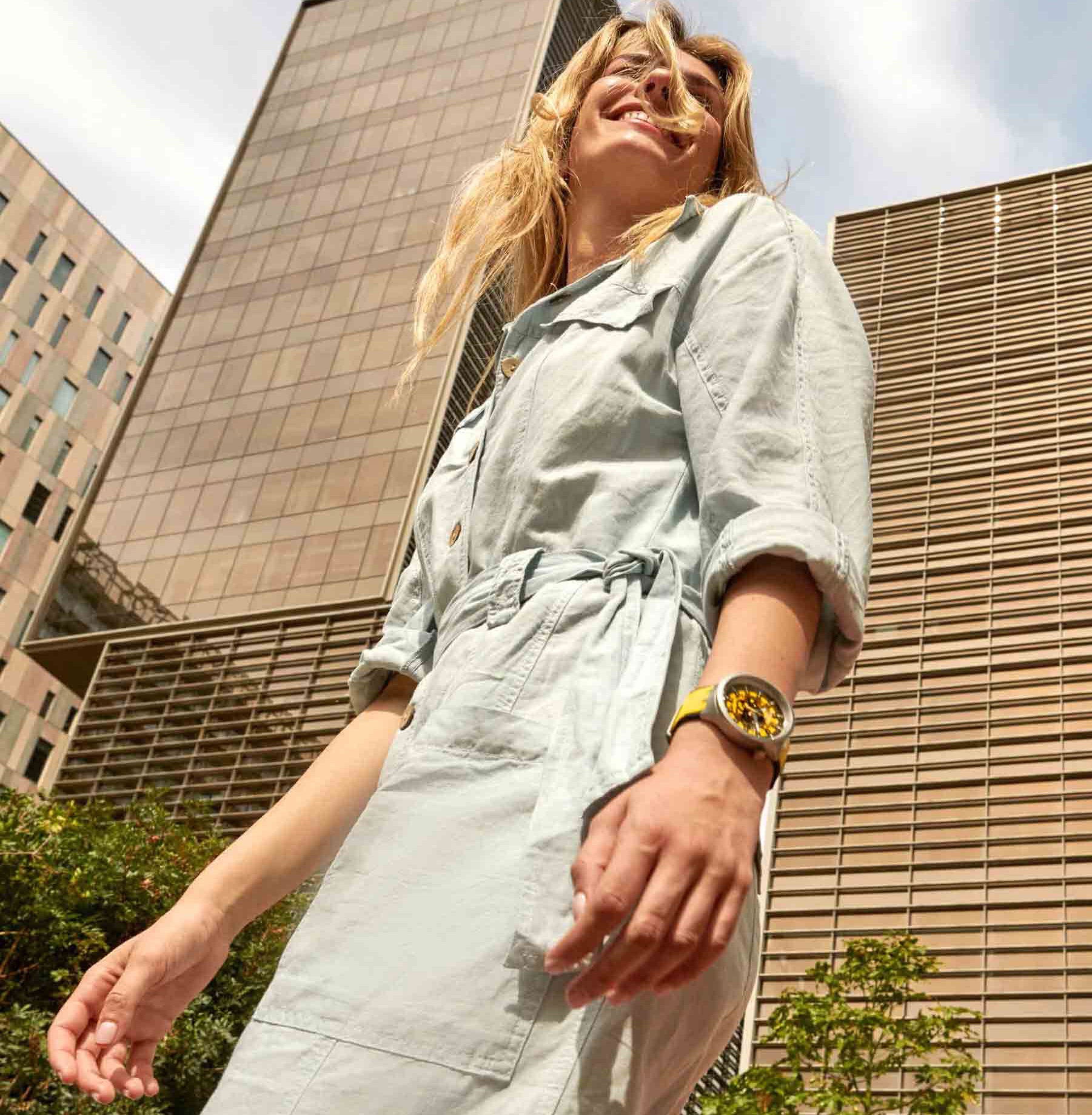 Swatch Big Bold Irony Sb07s109 Bolden Yellow Erkek Kol Saati