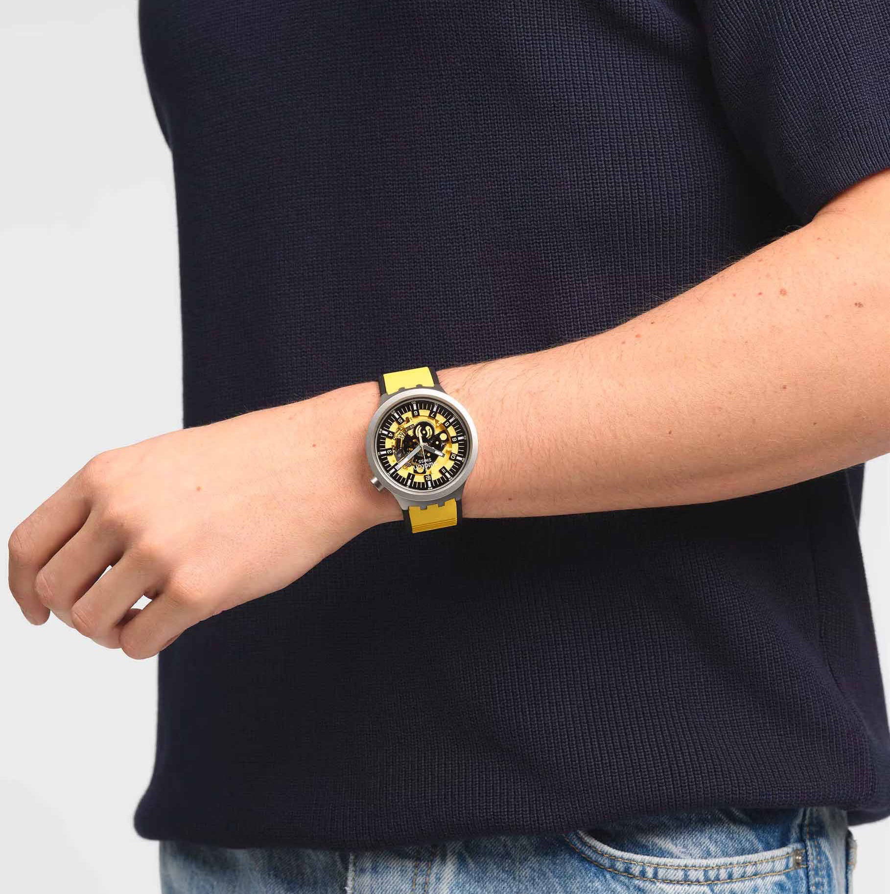 Swatch Big Bold Irony Sb07s109 Bolden Yellow Erkek Kol Saati