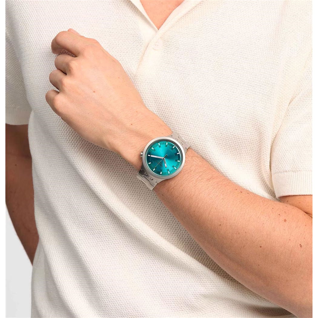 Swatch Sb07s100g AQUA SHIMMER Big Bold Irony