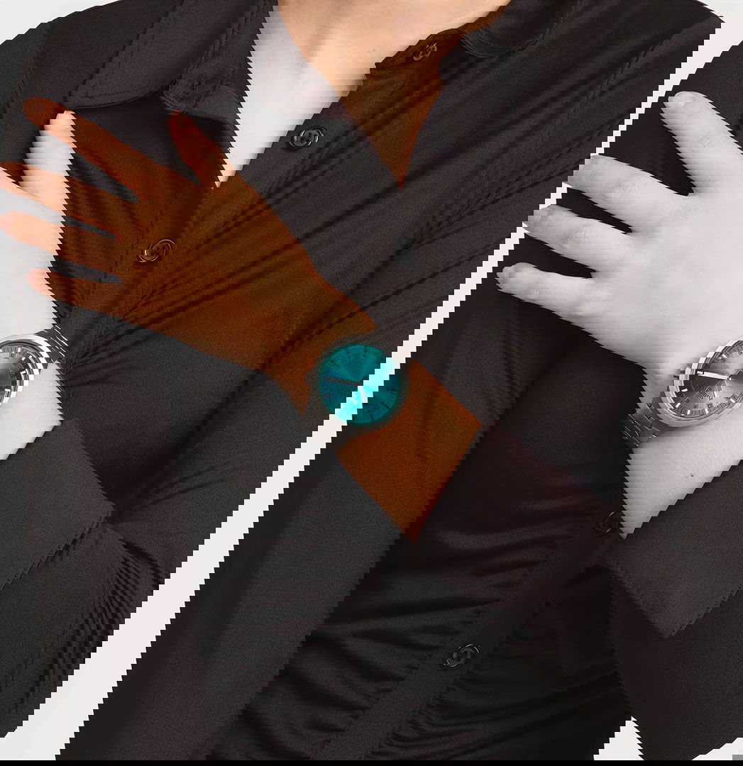 Swatch Sb07s100g Aqua Shimmer Big Bold Irony