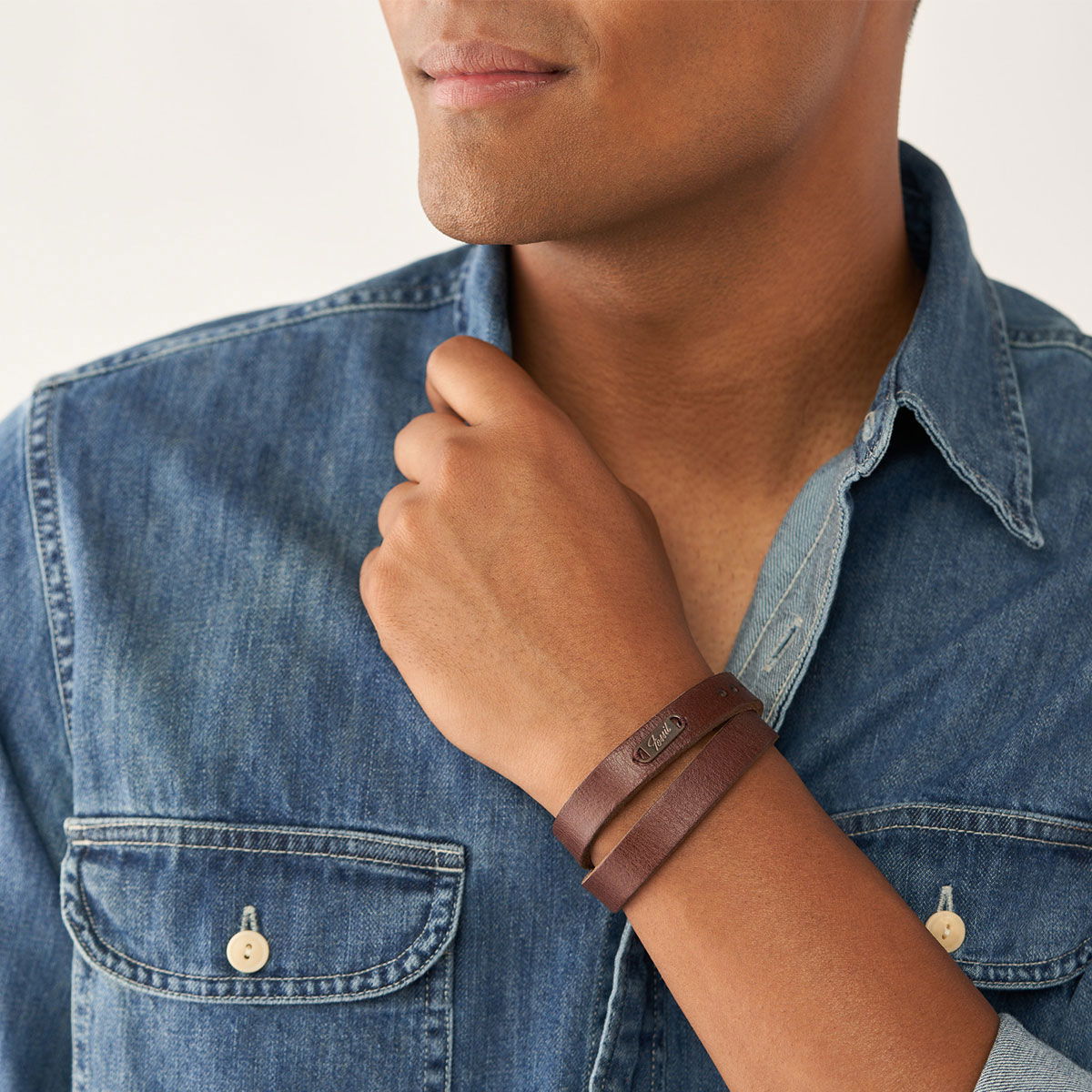 Fossil Jf04127-200 Erkek Deri Bileklik