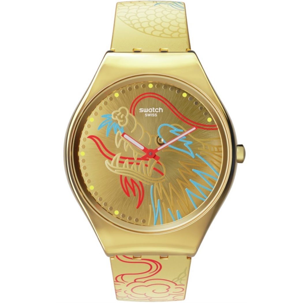 Swatch Syxz104 DRAGON IN GOLD