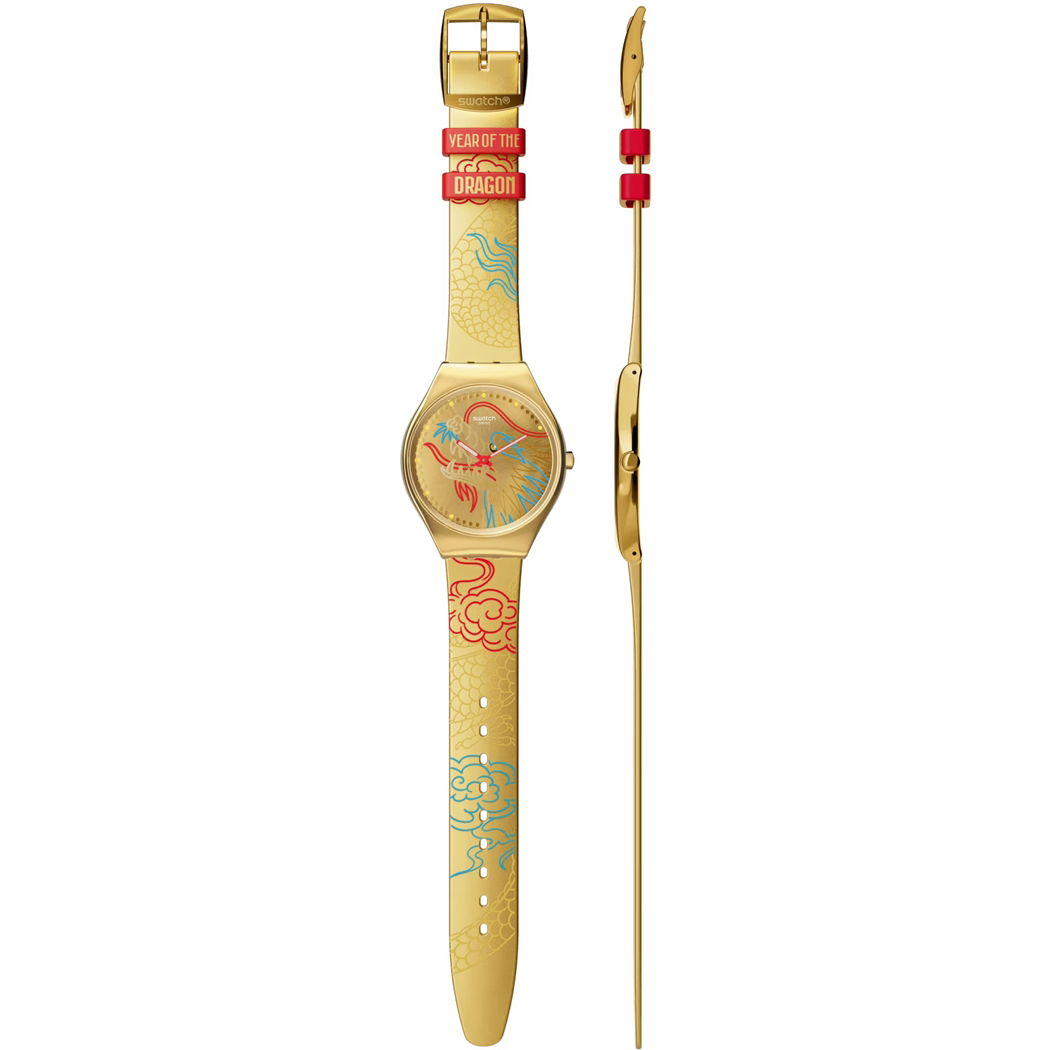 Swatch Syxz104 DRAGON IN GOLD
