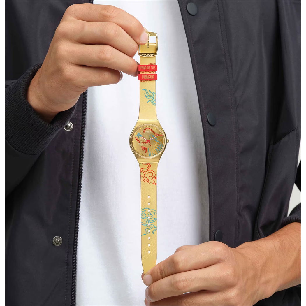 Swatch Syxz104 DRAGON IN GOLD