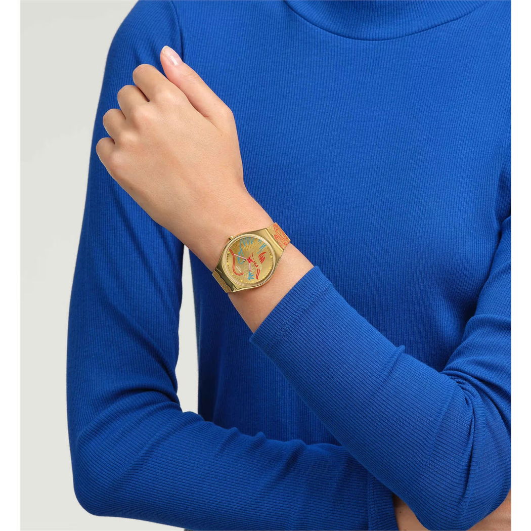 Swatch Syxz104 DRAGON IN GOLD
