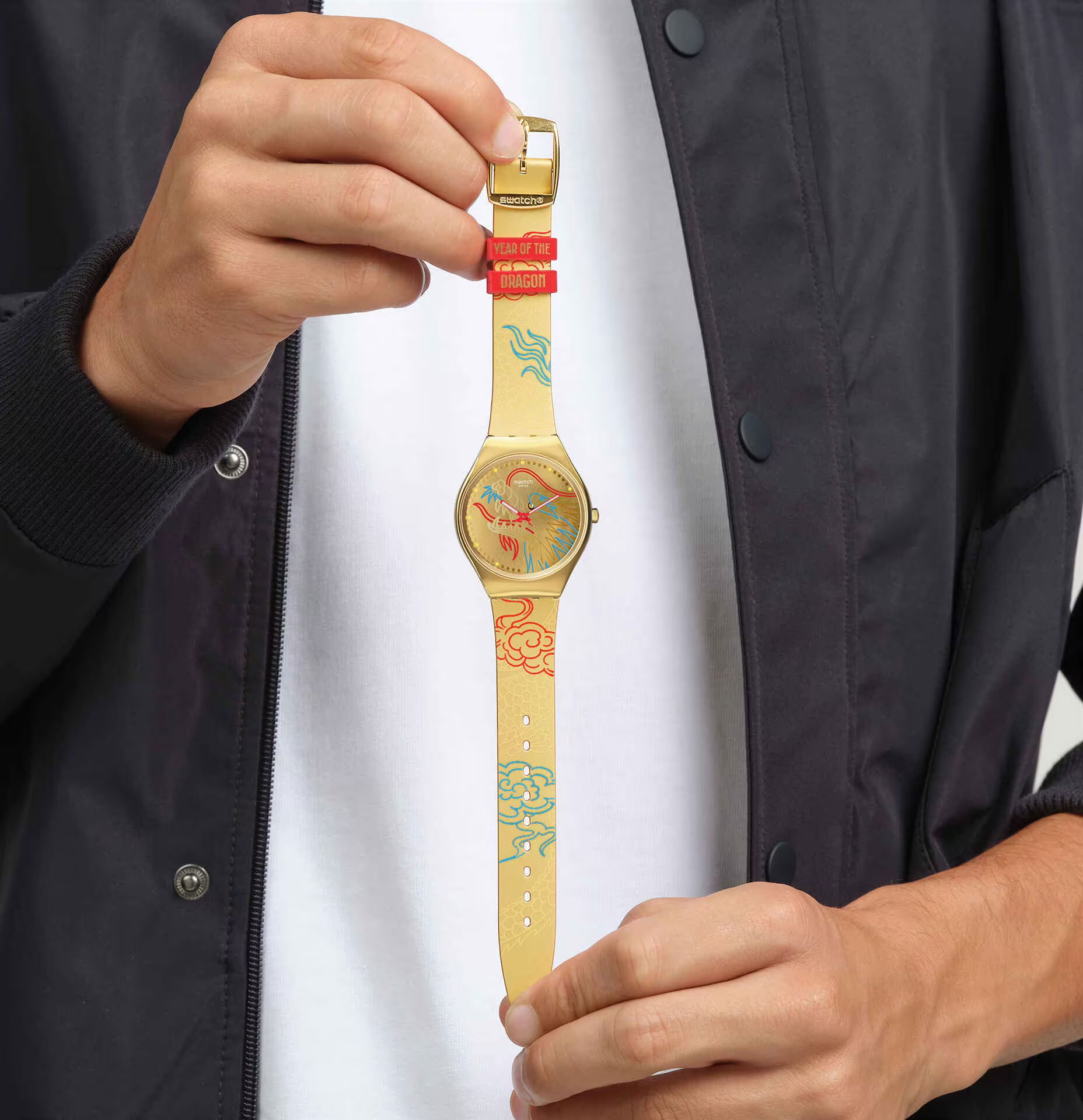 Swatch Syxz104 DRAGON IN GOLD