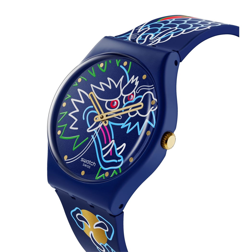 Swatch So28z125 DRAGON IN WAVES