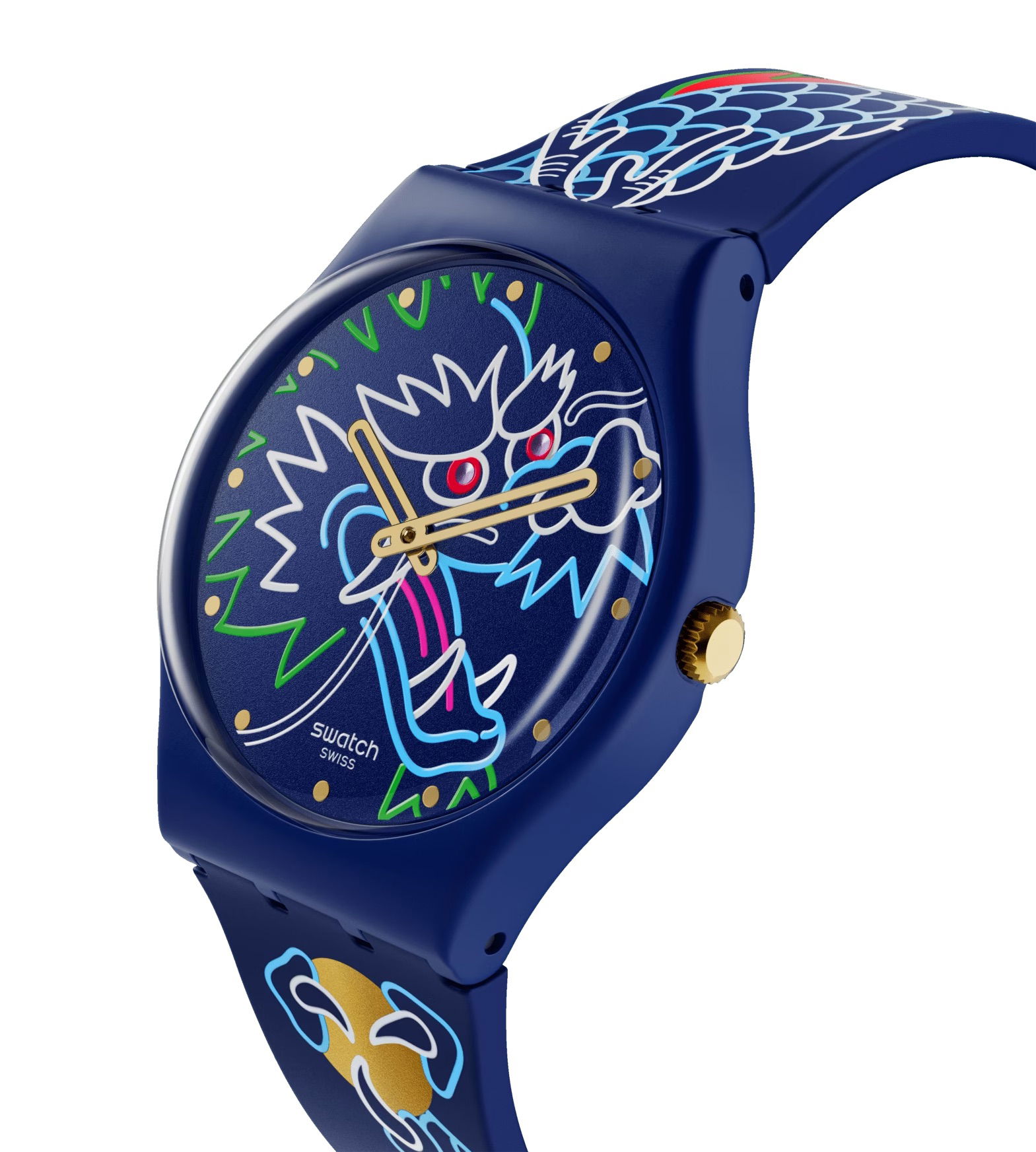 Swatch So28z125 DRAGON IN WAVES