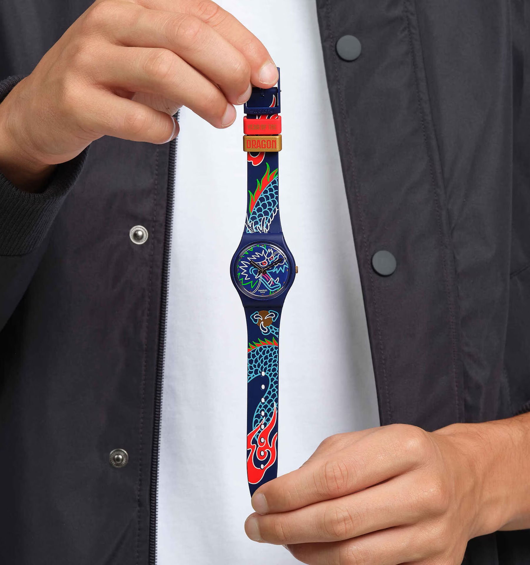 Swatch So28z125 DRAGON IN WAVES