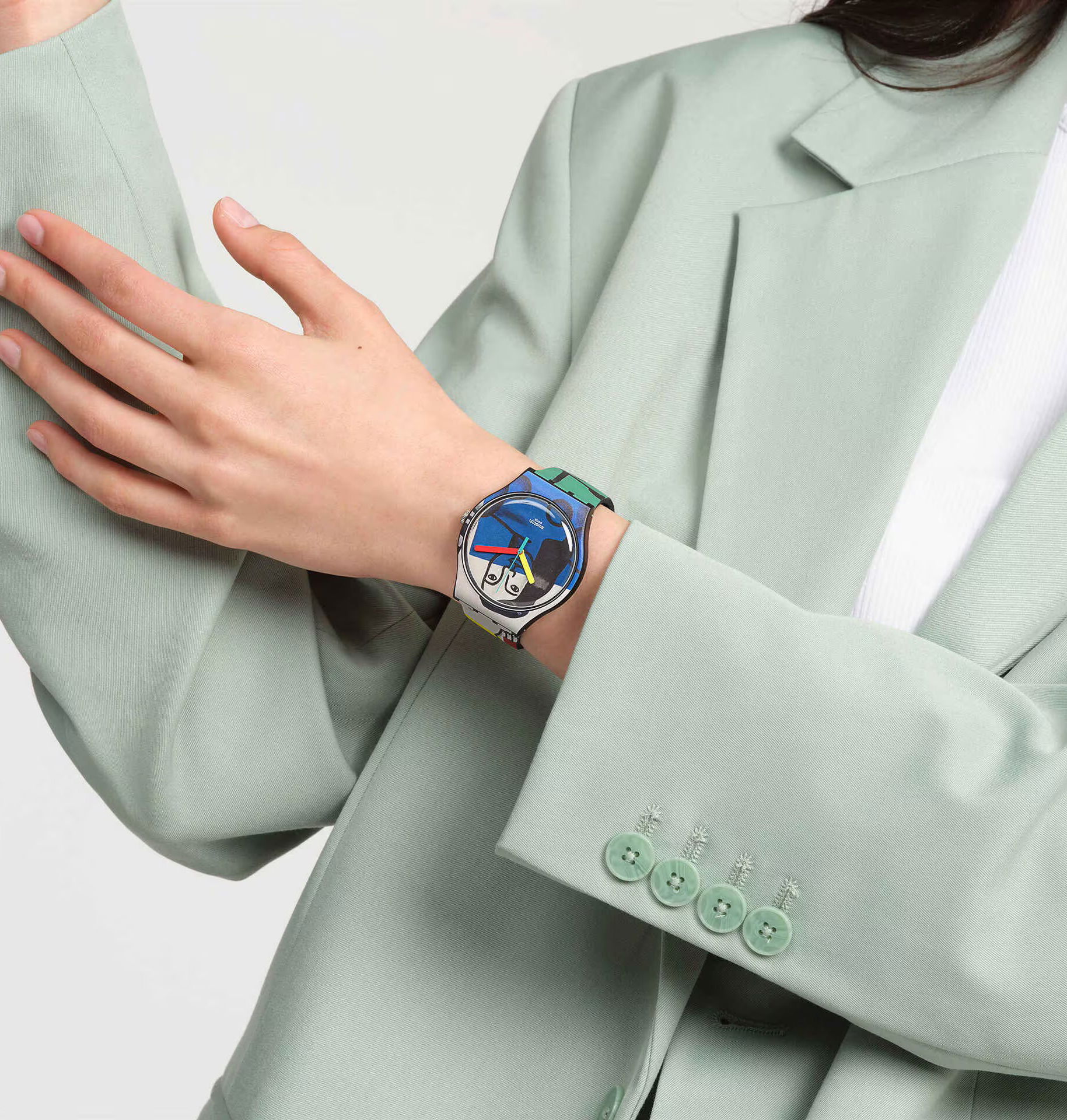 Swatch Suoz363 Leger's Two Women Holding Flowers