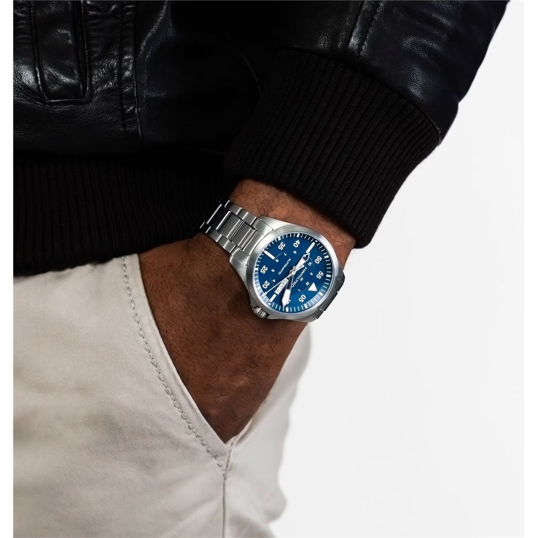 Hamilton H64635140 Khaki Aviation Pilot Day Date Auto 42mm Erkek Kol Saati