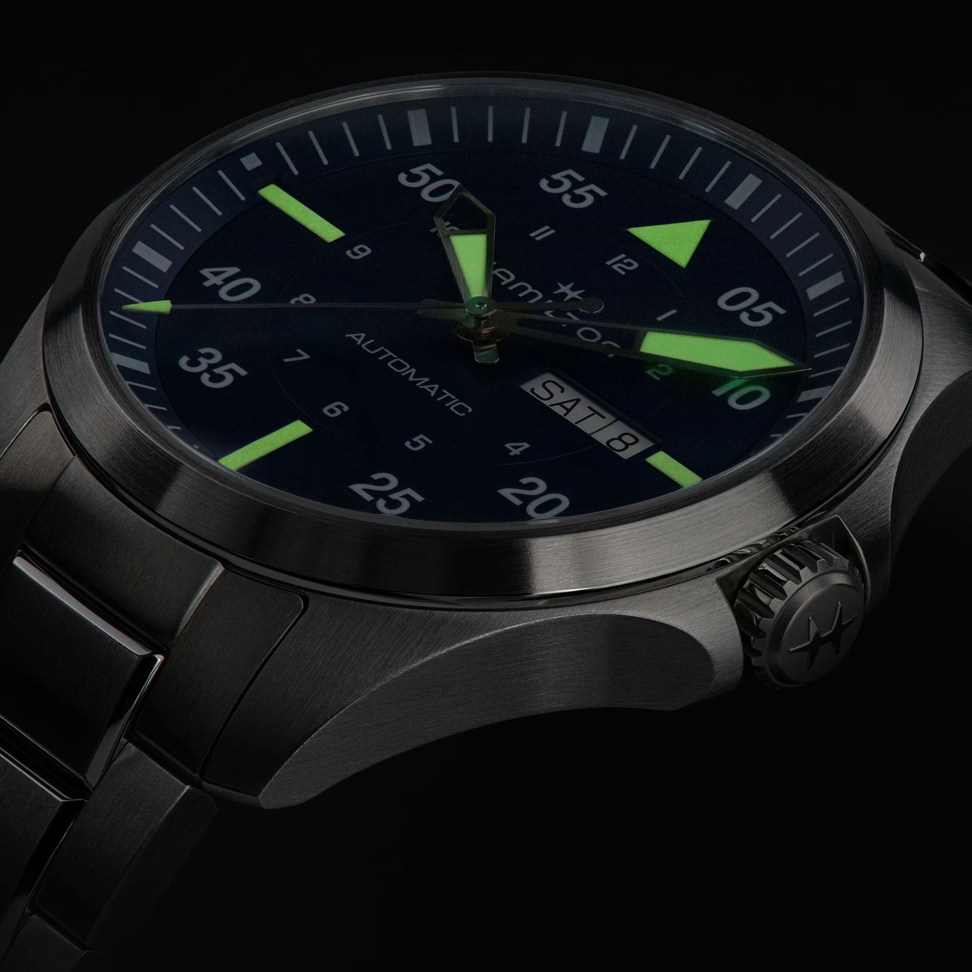 Hamilton H64635140 Khaki Aviation Pilot Day Date Auto 42mm Erkek Kol Saati