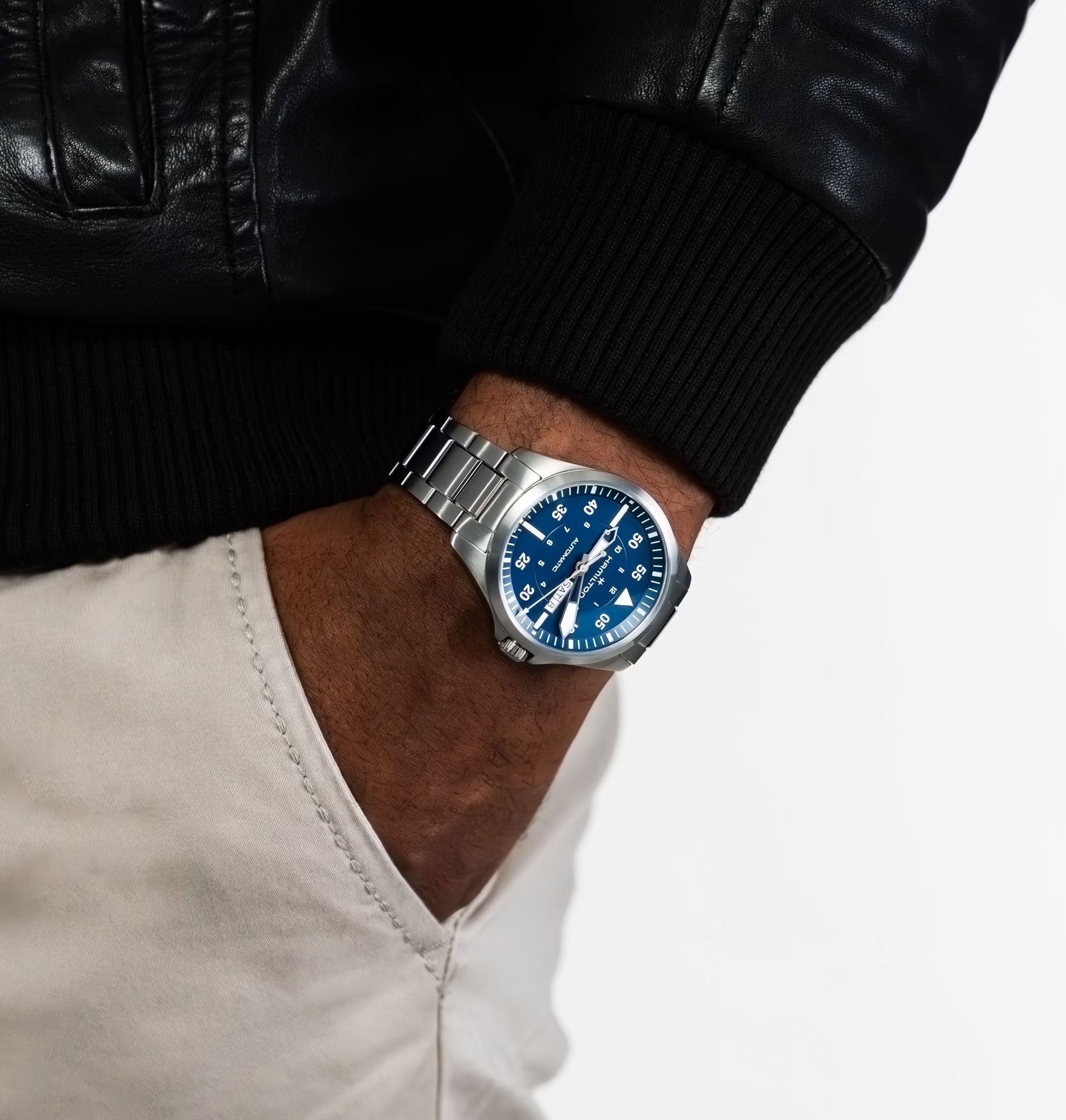 Hamilton H64635140 Khaki Aviation Pilot Day Date Auto 42mm Erkek Kol Saati