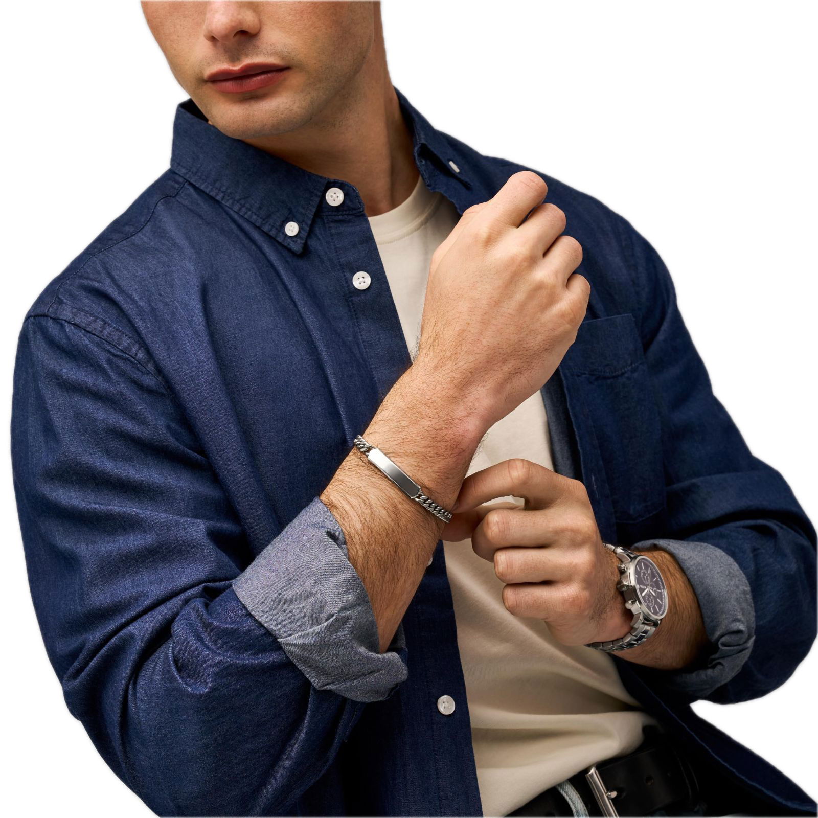 Fossil Jof01070-040 Erkek Çelik Bileklik